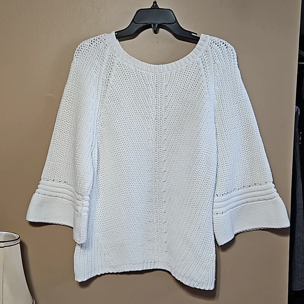 Anthropologie White Knit Sweater - Picture 3 of 13